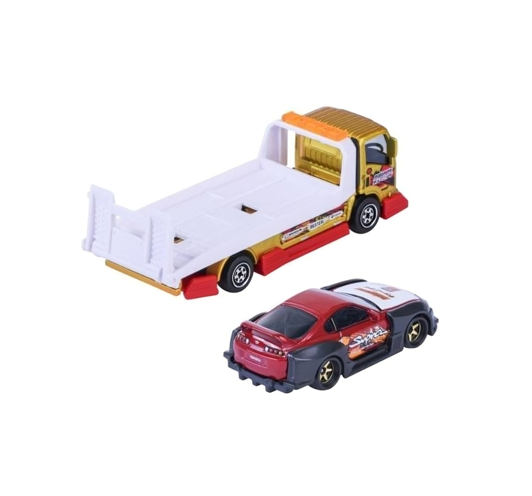 Majorette JDM Legends Tuning Transporter Scale 1:64 - Isuzu NPR + Toyota Supra JZA80