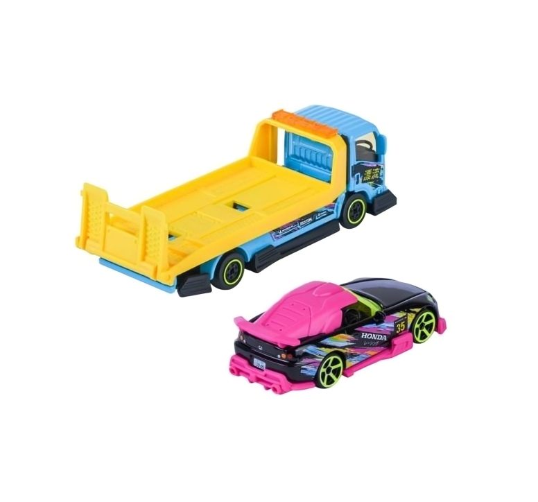 Majorette JDM Legends Tuning Transporter Scale 1:64 - Isuzu NPR + Honda S2000