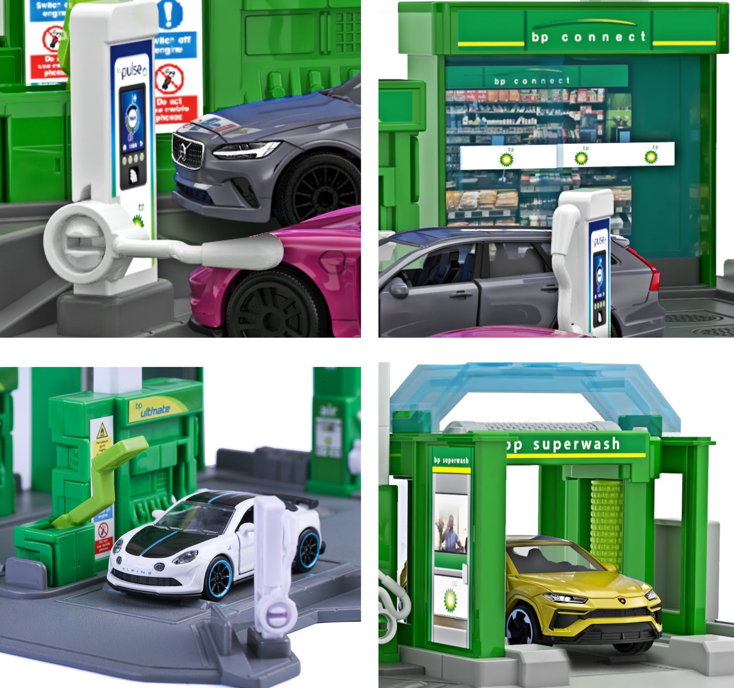 Majorette Petrol Station BP Playset + Vehicle - Scale 1:64