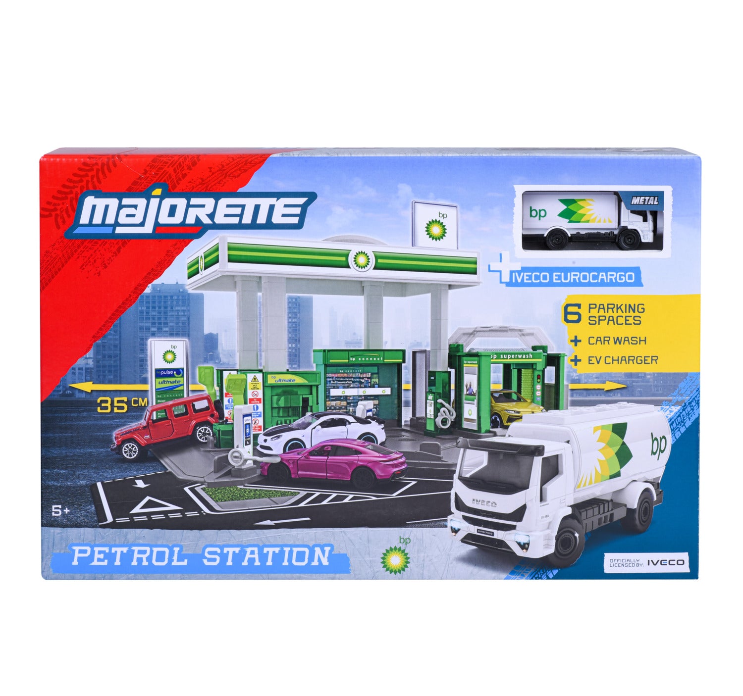 Majorette Petrol Station BP Playset + Vehicle - Scale 1:64