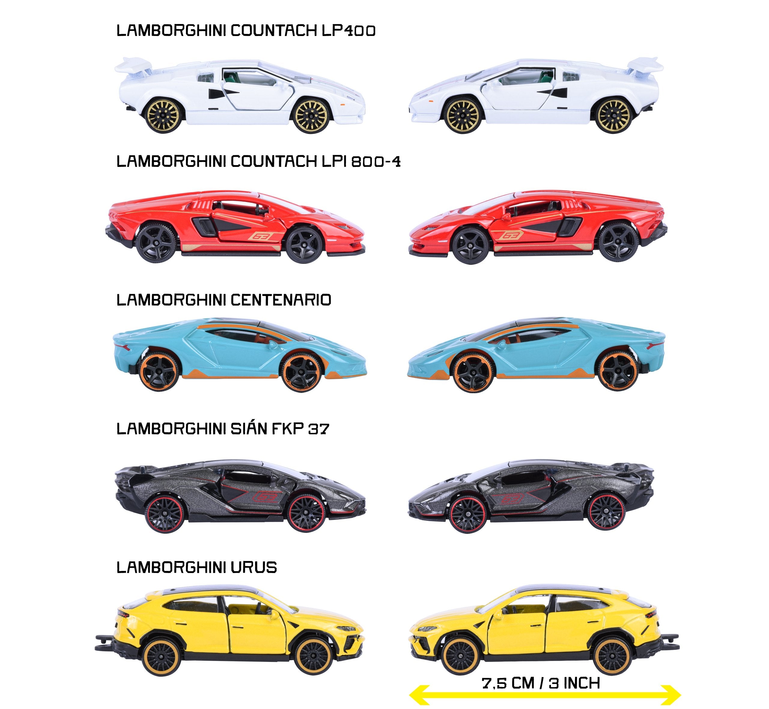 Majorette Lamborghini 5 Pieces Giftpack - Scale 1:64