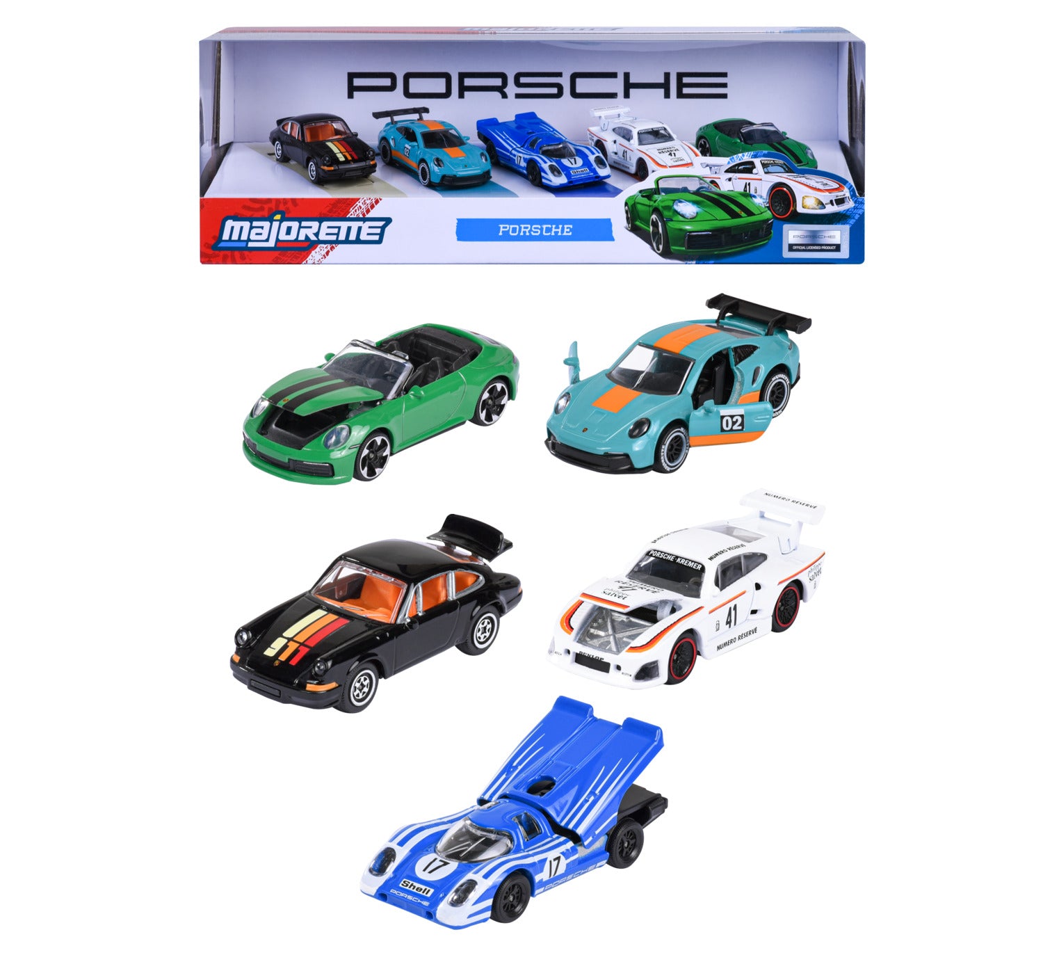 Majorette Porsche 5 Pieces Giftpack - Scale 1:64