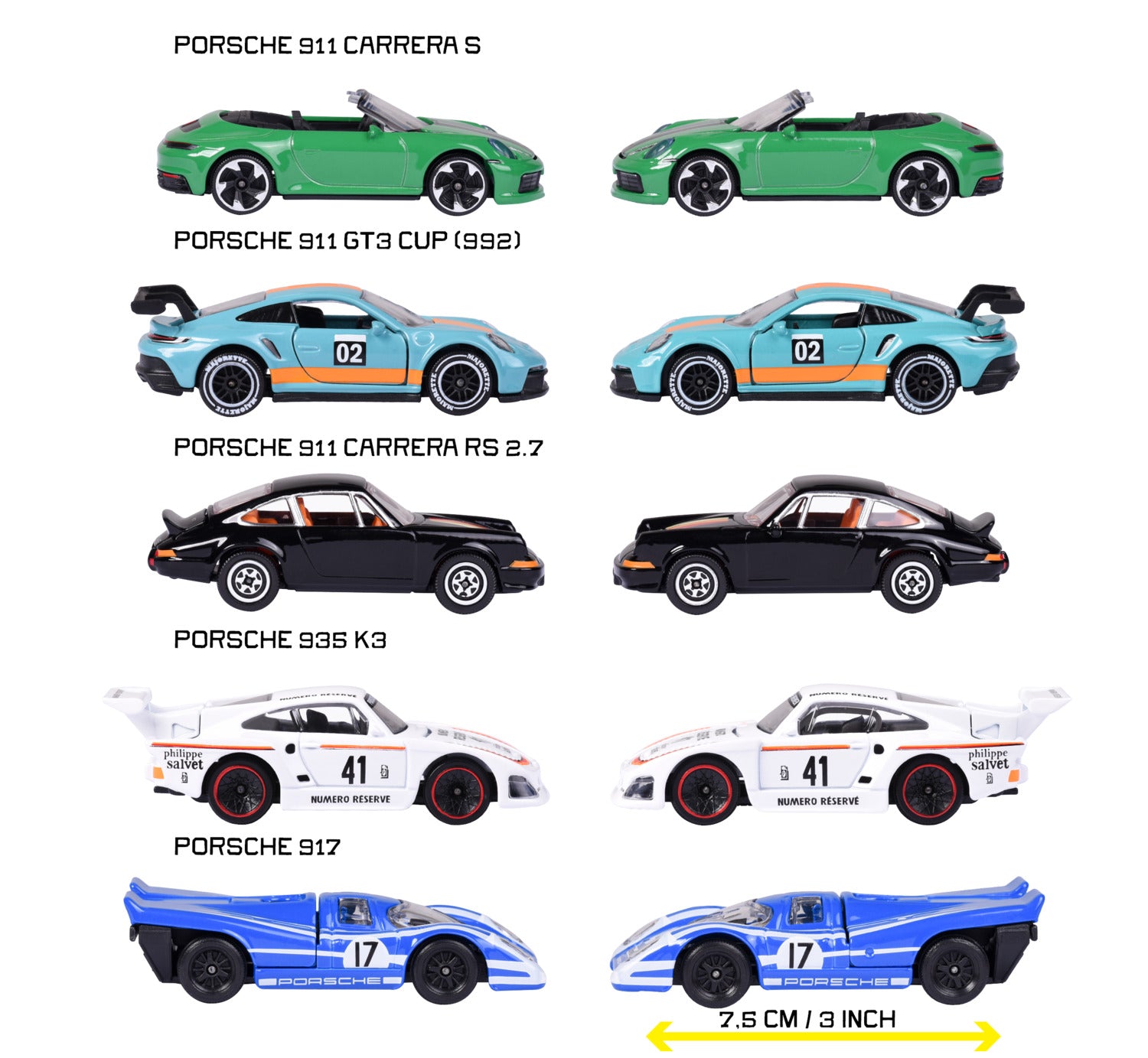 Majorette Porsche 5 Pieces Giftpack - Scale 1:64