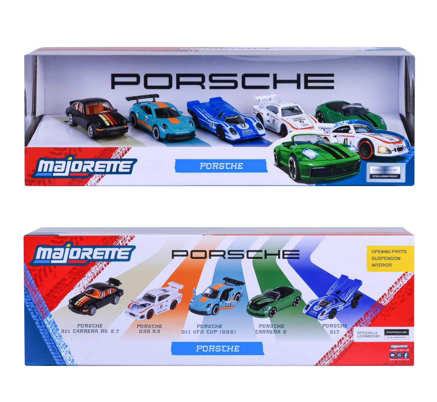Majorette Porsche 5 Pieces Giftpack - Scale 1:64