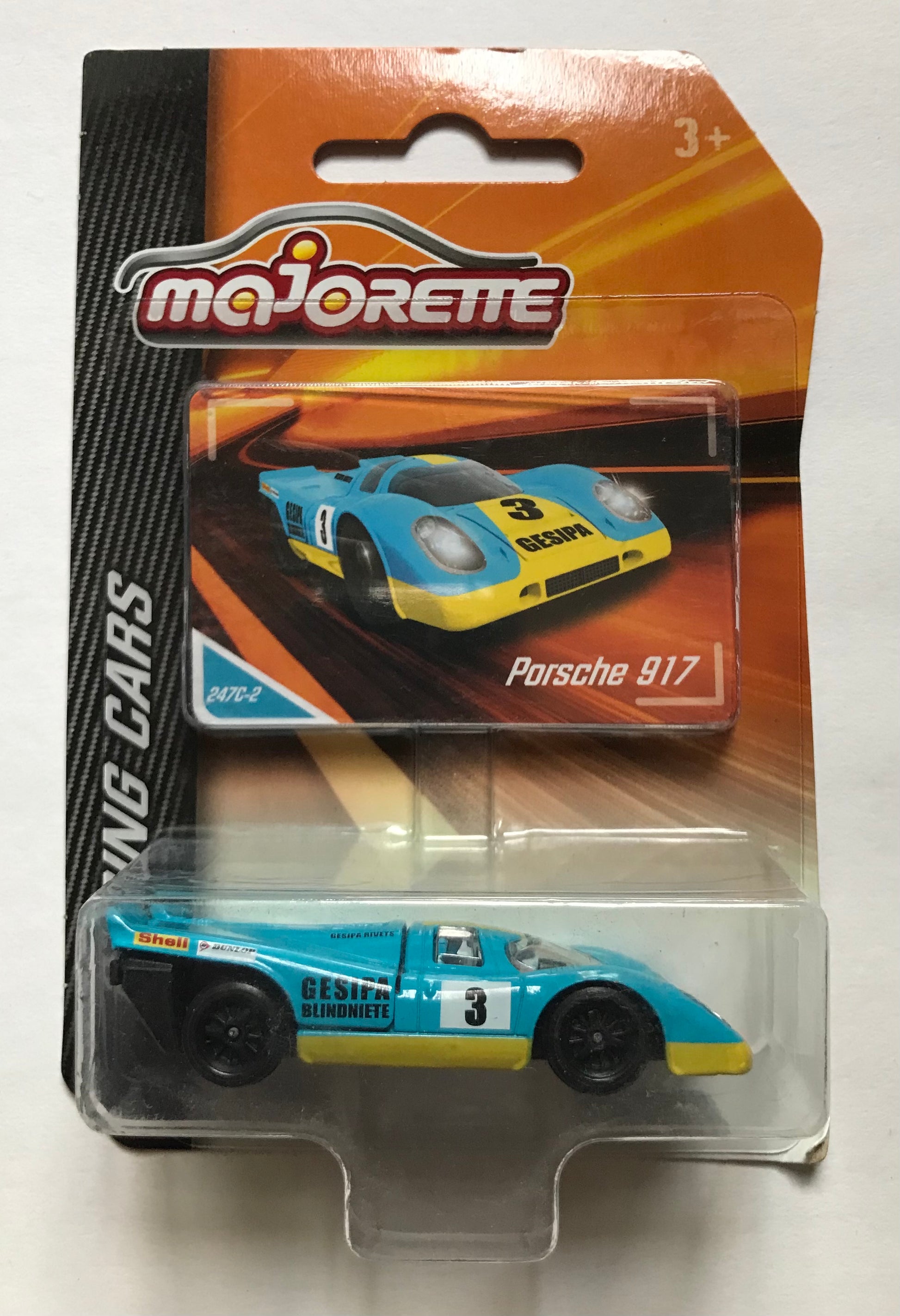 Majorette Racing Scale 1:64 - Porsche 917 - Blue/Yellow