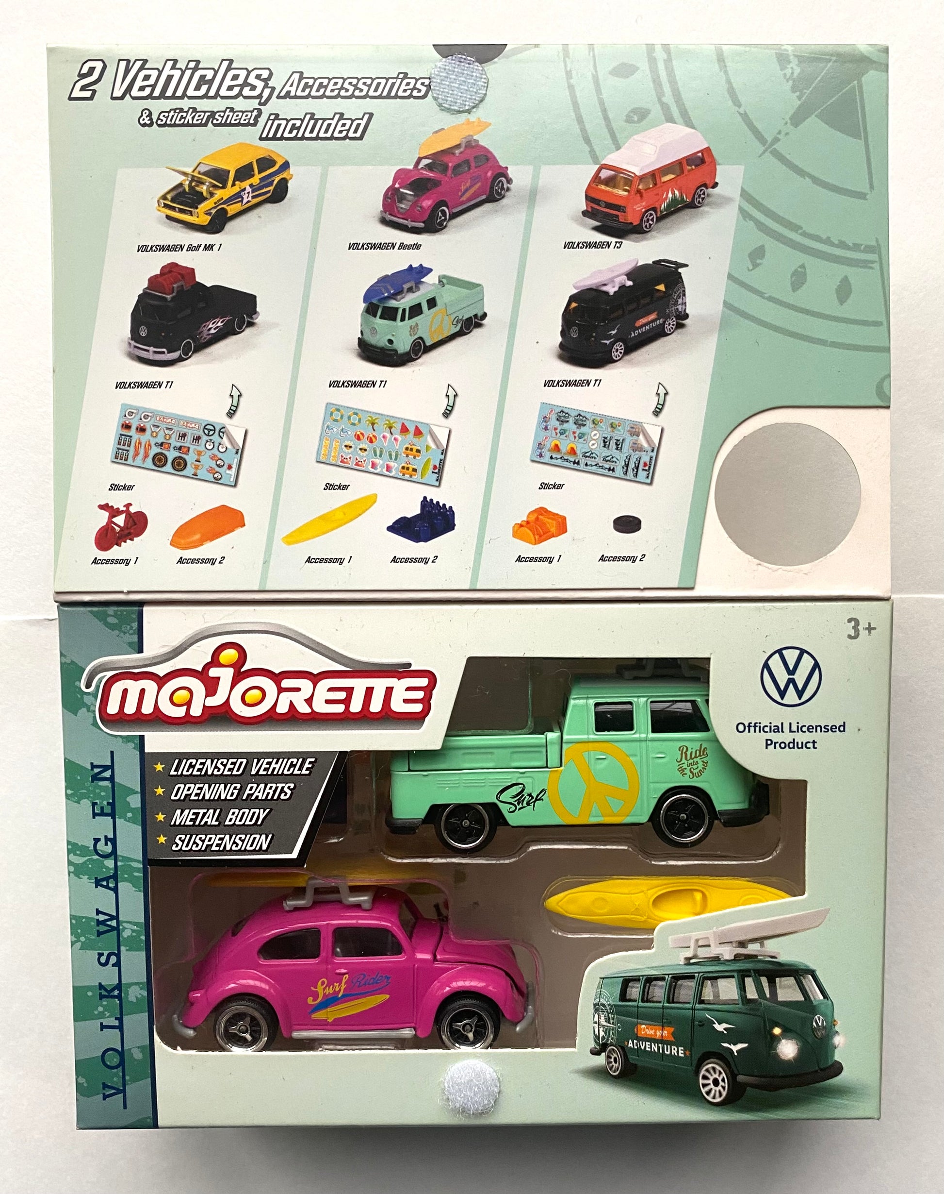 Majorette The Originals Scale 1:64 - VOLKSWAGEN Beetle & T1